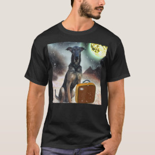 Camiseta Cachorro trabalho de arte no espaço Grande cão Dan