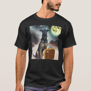 Camiseta Cachorro trabalho de arte no espaço Grande cão Dan