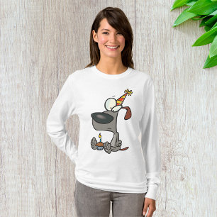 Camiseta Cachorro Triste de Aniversário Cartoon com Bolo