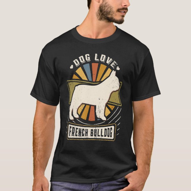 Camiseta Cachorro-Tronco Clássico do Bulldog Francês (Frente)