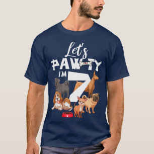 Camiseta Cachorro vamos de 7 anos Cachorro 7 de aniversário