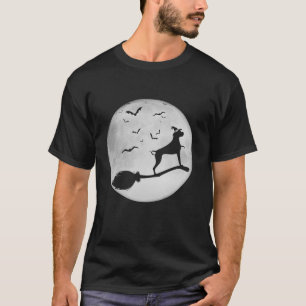 Camiseta Cachorro Vassoura-de-bruxa-lua cheia Cachorro Dia