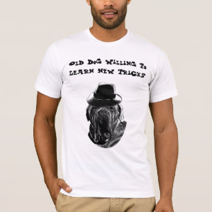 Camiseta Cachorro Velho Disposto A Aprender Novos Truques M