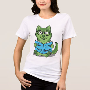 Camiseta Cachorro Verde Fofo e Divertido Vá Embora Estou Le
