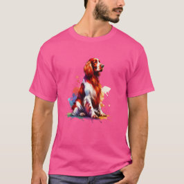 Camiseta Cachorro Vermelho e Branco Irlandês