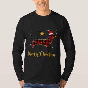 Camiseta Cachorro Vermelho Xadrez de Natal Pajama