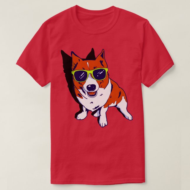 Camiseta Cachorro Veste seus óculos de sol (Frente do Design)
