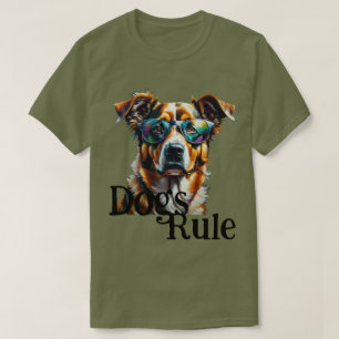 Camiseta Cachorro Vestindo óculos escuros