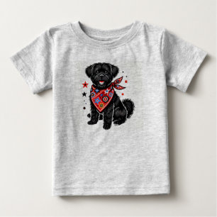 Camiseta Cachorro Vestindo um Lenço Vermelho com Padrões Es