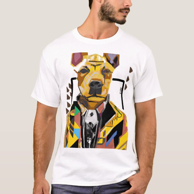 Camiseta Cachorro Vestindo um traje: Arte Digital (Frente)