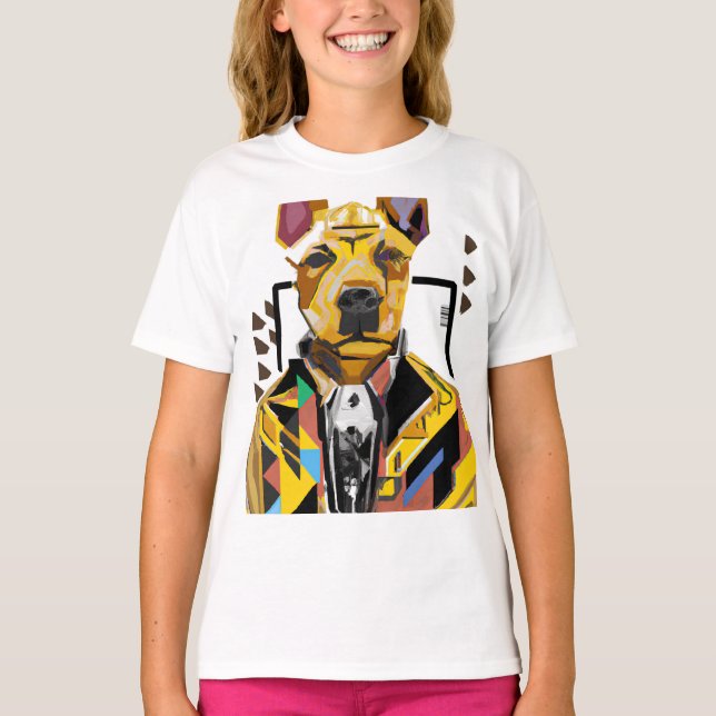 Camiseta Cachorro Vestindo um traje: Arte Digital (Frente)