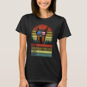 Camiseta Cachorro Vintage Melhor Doberman Pinscher Mãe de T