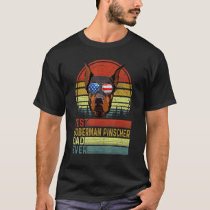 Camiseta Cachorro Vintage Melhor Doberman Pinscher Pai de T