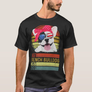 Camiseta Cachorro Vintage Melhor Mãe de Bulldog Francês de 