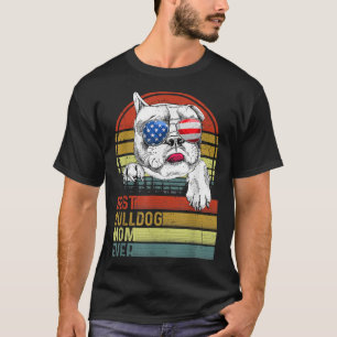 Camiseta Cachorro Vintage Melhor Mãe do Bulldog Sempre Dia