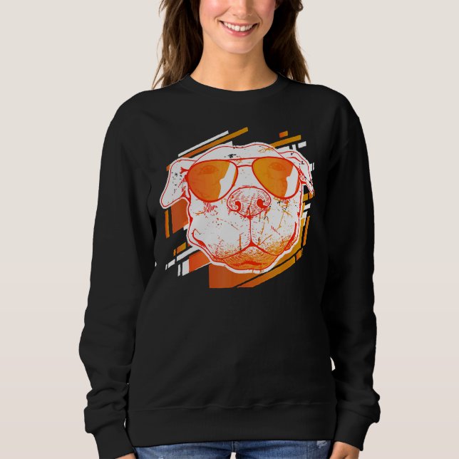 Camiseta Cachorro-Vintagem De Grafite De Pitbull (Frente)