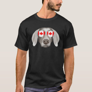 Camiseta Cachorro Weimaraner Bandeira Canadense Canadá Bols