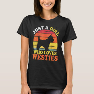 Camiseta Cachorro Westie Vintage Só Uma Garota Que Ama West