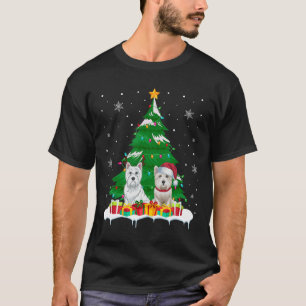 Camiseta Cachorro Westin Papais noeis De Luzes De Árvore De