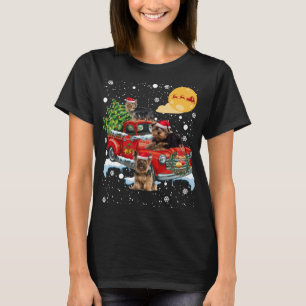 Camiseta Cachorro Yorkin de Natal Com Caminhão Vermelho Vin