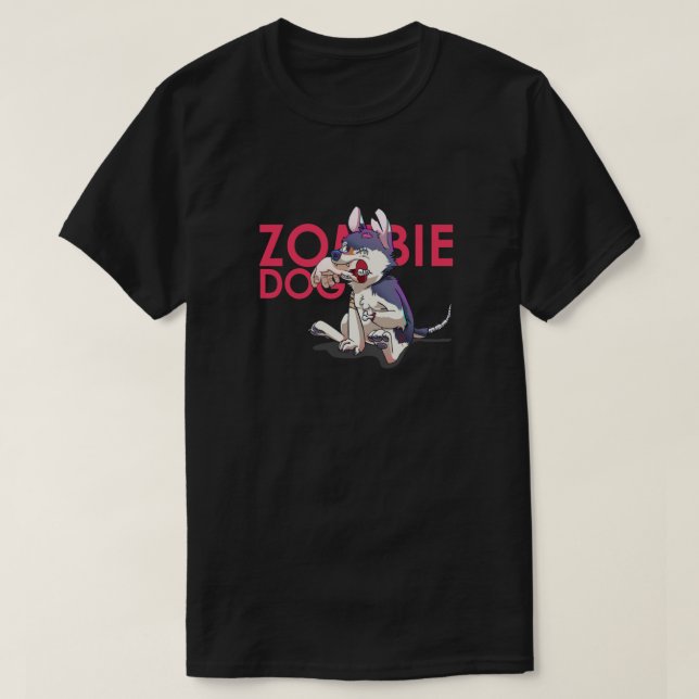 Camiseta Cachorro Zombie Feed V-Neck (Frente do Design)