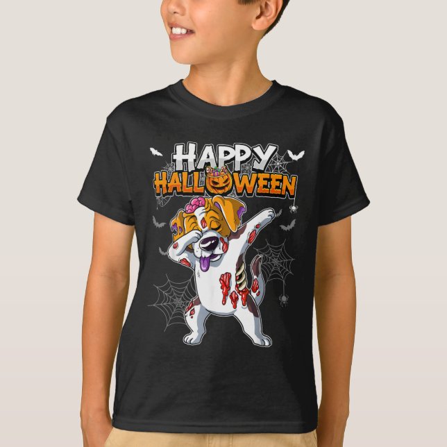 Camiseta Cachorro Zumbi Feliz Halloween (Frente)