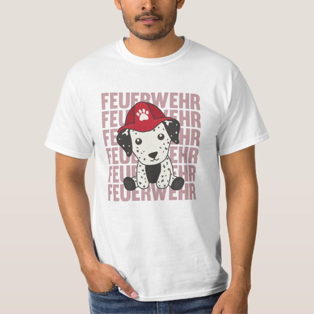 Camiseta Cachorros Cachorros da Brigada de Incêndio Dalmáti (Frente)