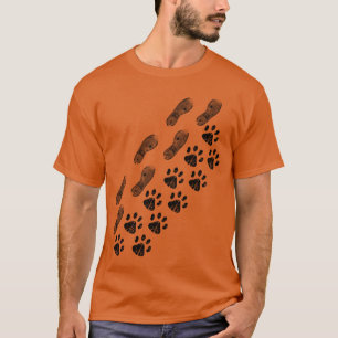 Camiseta Cachorros calçado impressão puppy papoilas filhote