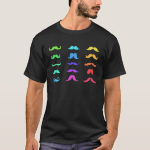 Camiseta Cachorros Coloridos para Meninas Mulheres bigode