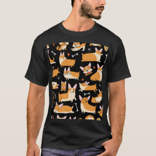 Camiseta Cachorros Corgi, Lindo Fundo.