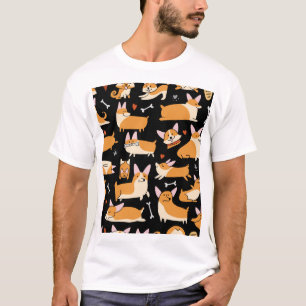 Camiseta Cachorros Corgi, Lindo Fundo.