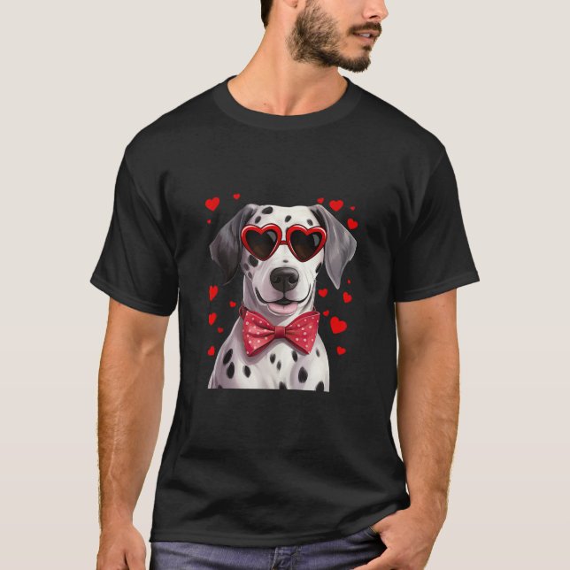 Camiseta Cachorros Dalmáticos Copos de sol Arco vermelho Va (Frente)