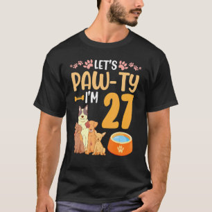Camiseta Cachorros dançam juntos, meu Vamos de aniversário,