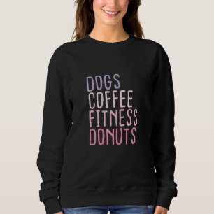 Camiseta Cachorros das Mulheres Café Fitness Donuts Engraça