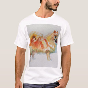 Camiseta Cachorros de Aquarela Alemães Spitz Pomeranianos