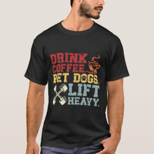 Camiseta Cachorros De Café Levantando Pesos