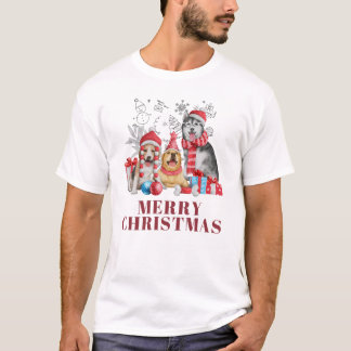 Camiseta 🐶 Cachorros de Natal Adoráveis com Presentes – Al