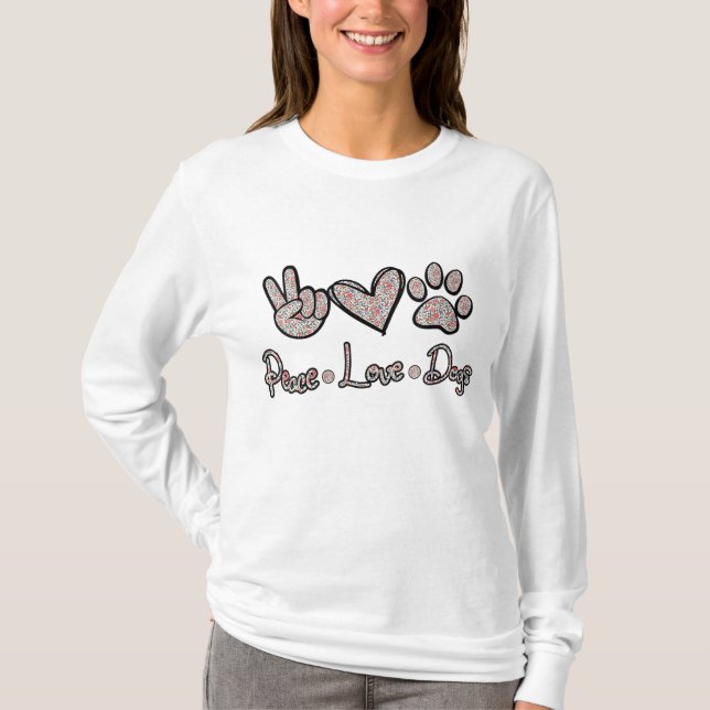 Camiseta Cachorros de Paz Flores de Cachorro Cachorro Cacho (Frente)