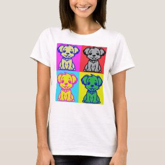 Camiseta Cachorros Divertidos de Pop Art