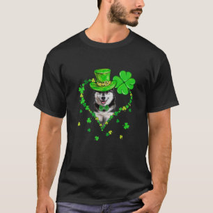 Camiseta Cachorros do Dia de São Patrício Cute Siberian H
