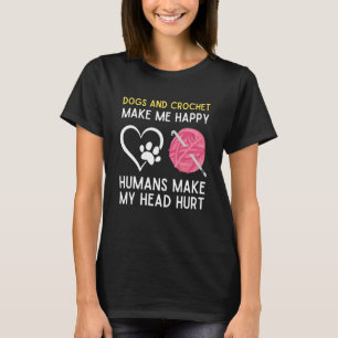 Camiseta Cachorros E Crochet Me Fazem Feliz Crochet