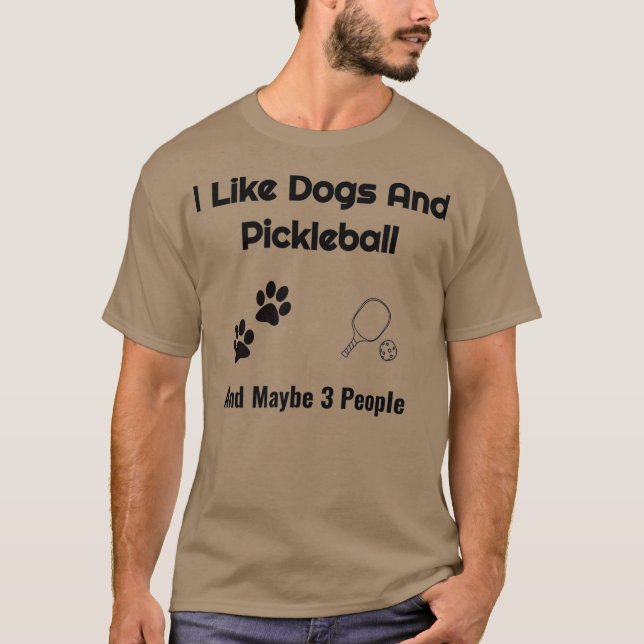 Camiseta Cachorros e Pickleball e meus amigos do Pickleball (Frente)
