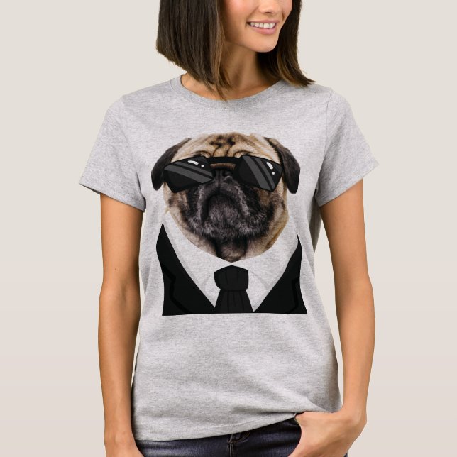 Camiseta Cachorros Engraçados em Preto (Frente)
