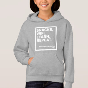 Camiseta Cachorros FLVS. WiFi. Aprenda. Repetir. Cinza Hood
