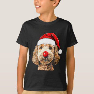 Camiseta Cachorros Goldendoodle Fofos Natal Papai Noel Dood