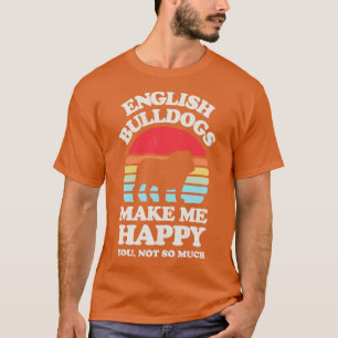 Camiseta Cachorros Ingleses Fazem-me Feliz Retro Sunset par