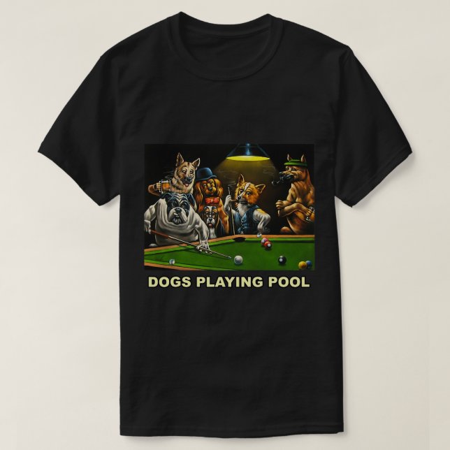 Camiseta Cachorros Jogando Arte Piscina Cachorros Cachorros (Frente do Design)