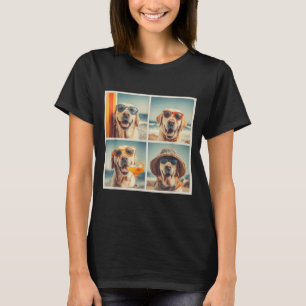 Camiseta Cachorros Labrador Fofos com Óculos de Sol Férias 