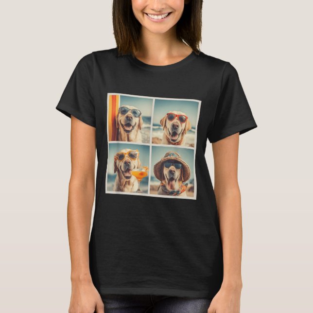 Camiseta Cachorros Labrador Fofos com Óculos de Sol Férias  (Frente)