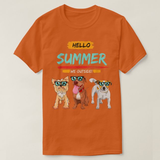 Camiseta Cachorros legal que adoram o verão (Frente do Design)